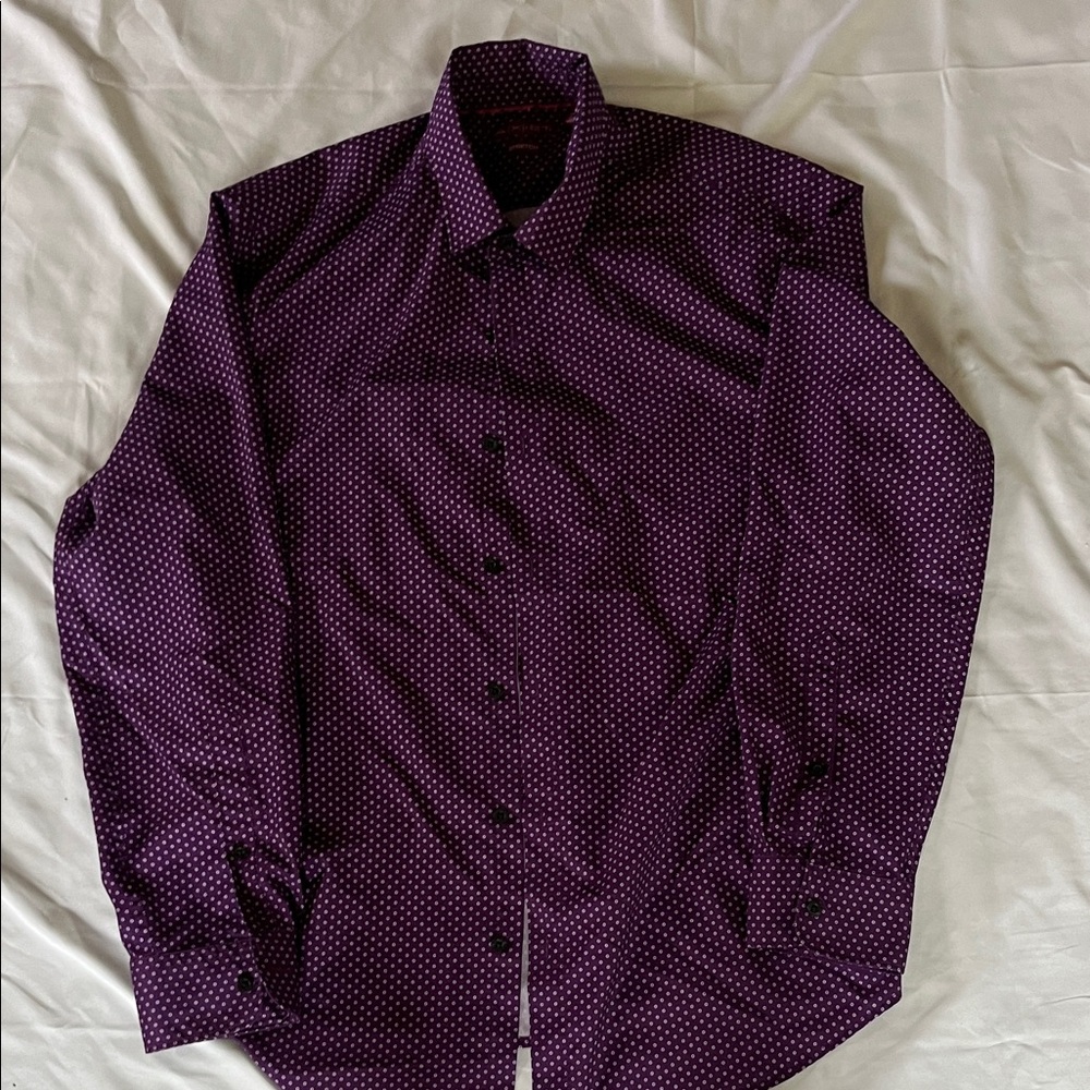 Axist Men’s Purple Dot Dress Shirt